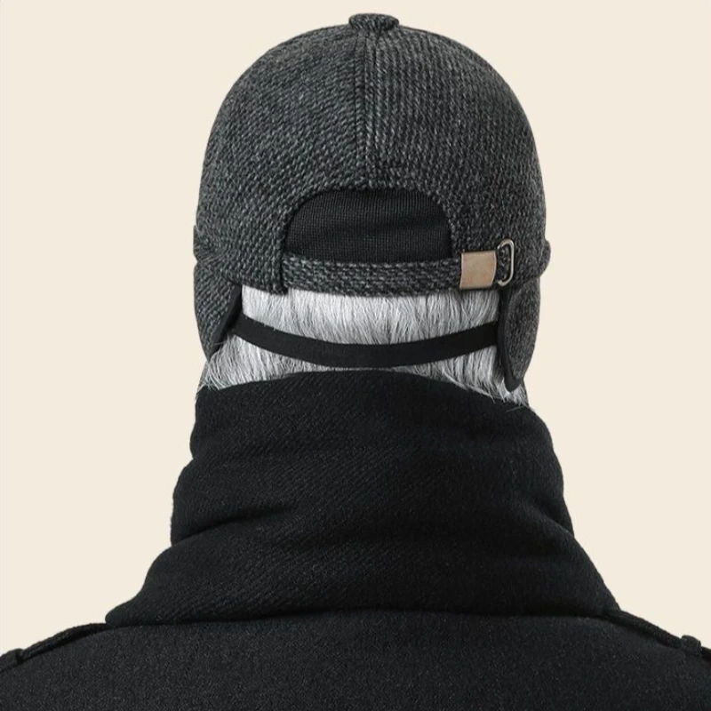 남성 가을 겨울 중년 아빠 천 모자 노인 방풍 귀 보호 야구 모자 햇빛 가리개 모자