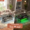 Coffee Table,Lift Top Coffee Table with Storage,LED Light&Power Outlet and Hidden Compartment,Retro Center Table for Living Room 4