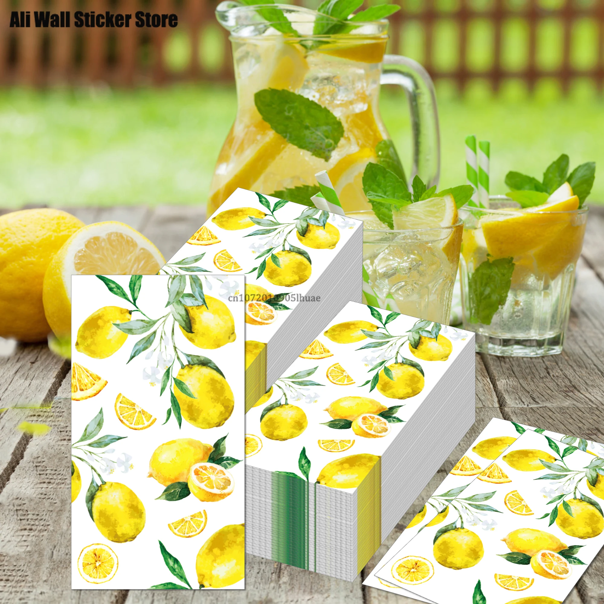 

20pcs/Set Fruits Lemon Long Napkins Hawaii Summer Baby Shower Birthday Party Disposable Tableware Tissue Paper For Home Supplies