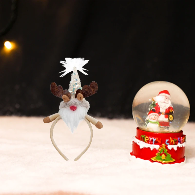 Christmas Party Headband Santa/Elf/Elk Cosplay Hairband Holiday Hair Hoop for Party Costume Photo Props Hair Accessories