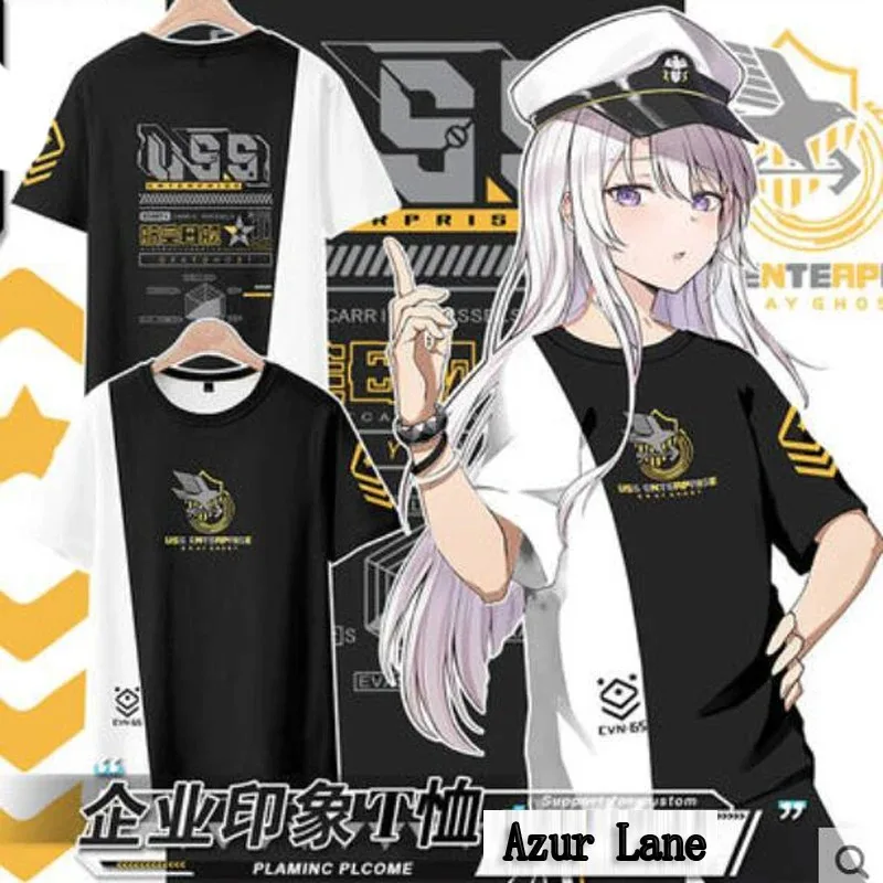 Game azur lane 3d t shirt men women boys girls harajuku short sleeve funny tshirt graphic t shirts anime clothes cosplay costume
