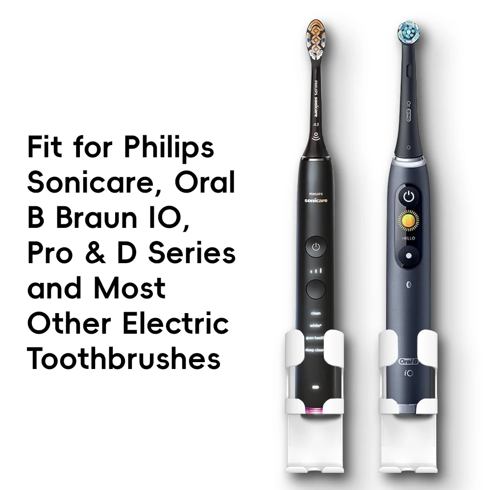 Portaspazzolino Elettrico Da Tavolo In Metallo E Terra Di Diatomea - Organizer Da Bagno Per 3 Spazzolini (Compatibile Philips Sonicare E Oral-B) - 2