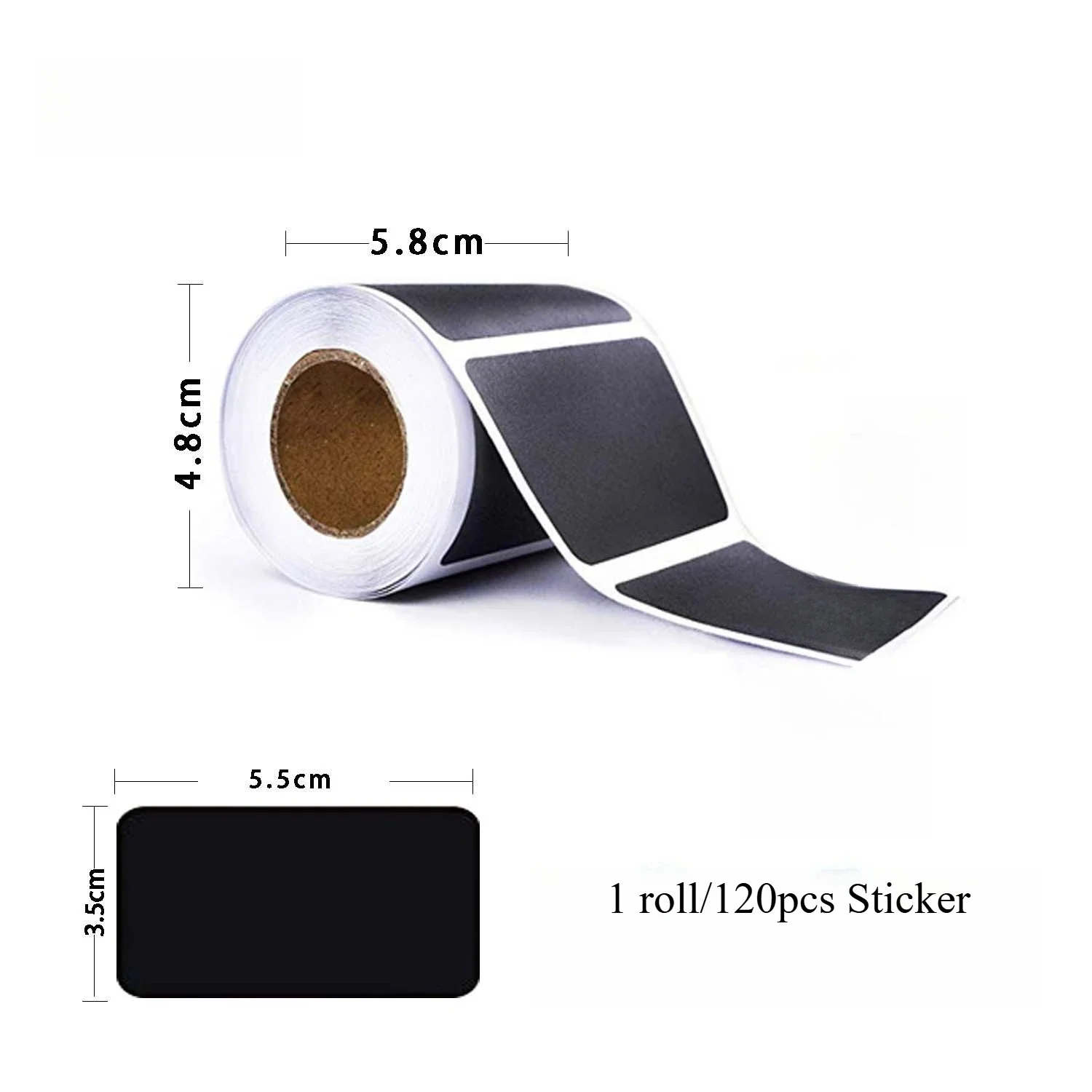 120pcs/roll Chalkboard Labels Black Tags Sticker Self-Adhesive Customize Holiday Present Stickers for Jars,3.5*5.5cm