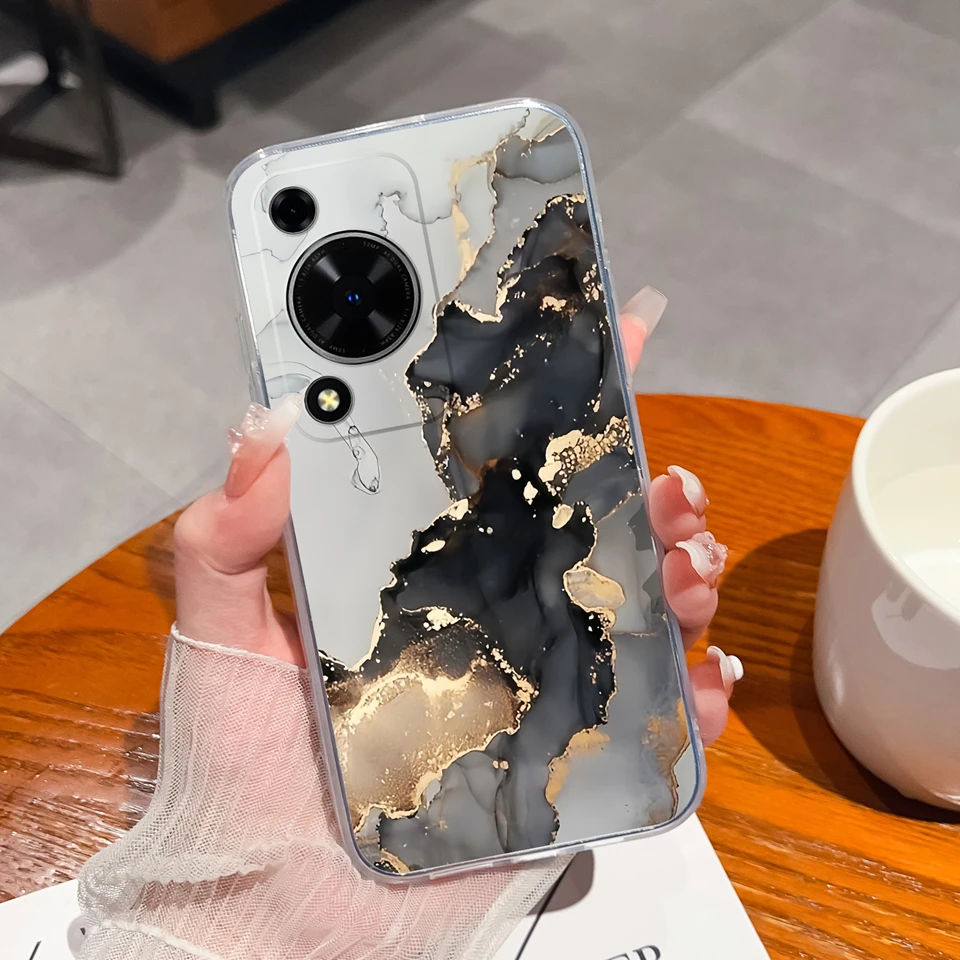 Cute Bear Flower Clear Protective Anti-Drop Phone Case - Soft TPU Cover