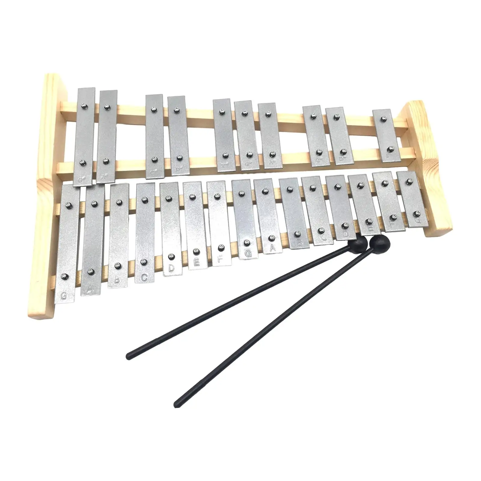 25 Note Glockenspiel Xylophone Gifts Wooden Frame Compact for Kids Adults,with