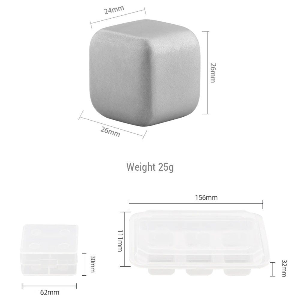 Titanium Metal Ice Cubes Refreezable 6