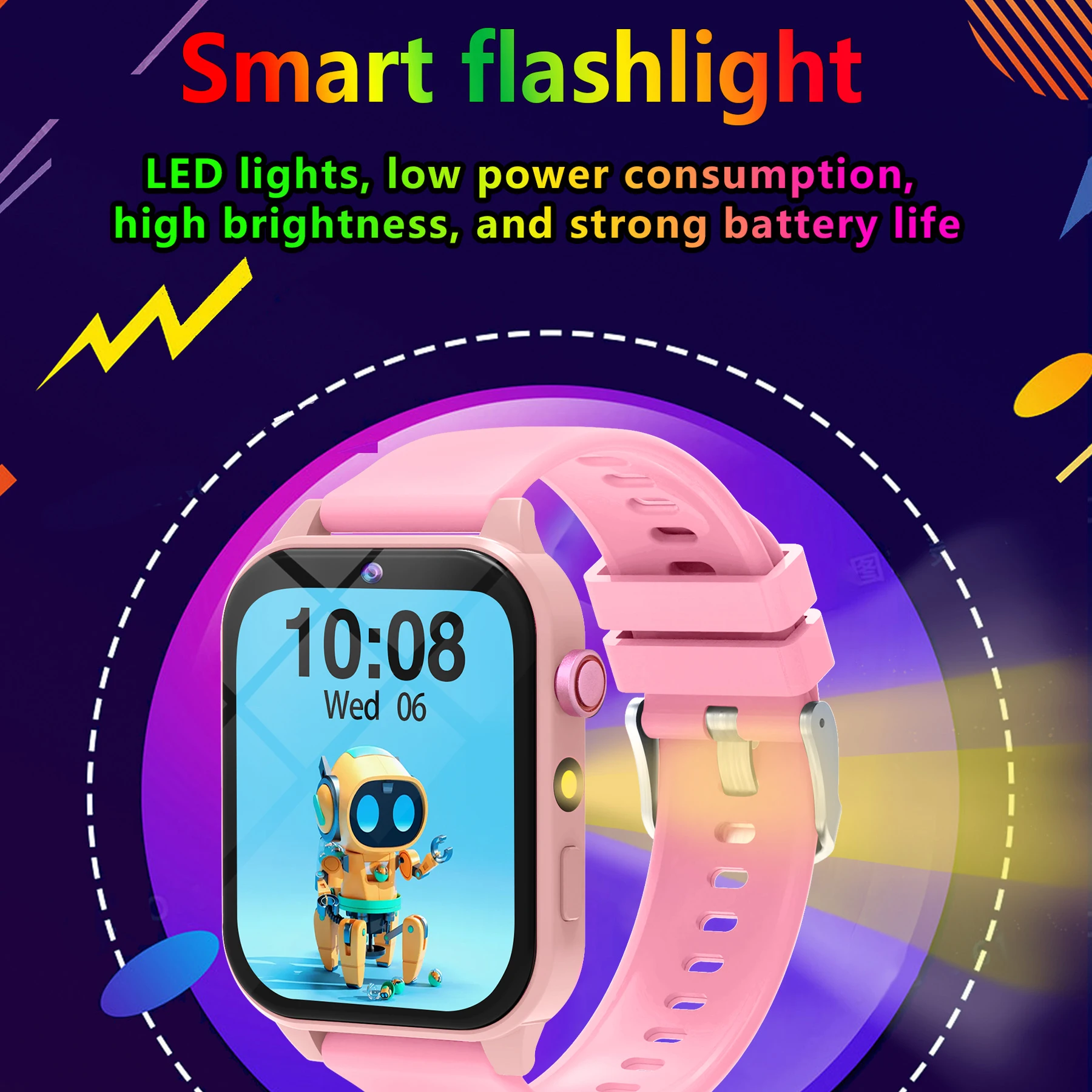 Smart Watch Kids Waterproof Flashlight Camera 12 Games Alarm Reminders Sleep Monitoring Pedometer Children Boy Girl Watch Gifts 3