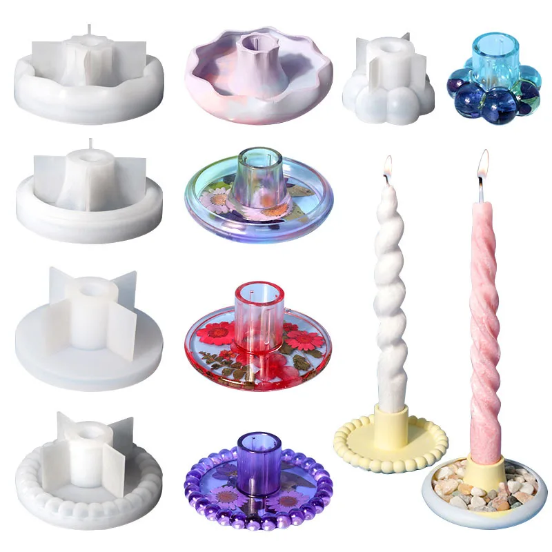 Aromatherapy spiral long candle base adhesive drop epoxy resin mold