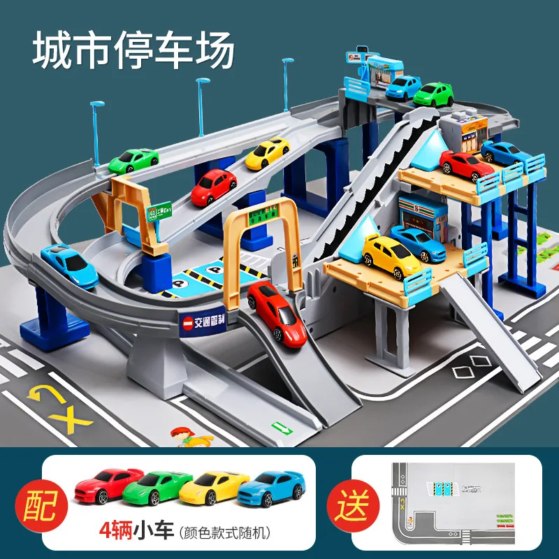 

Children's rail car building toy puzzle little boy electric track sliding thomas and friends train autorennbahn elektrische