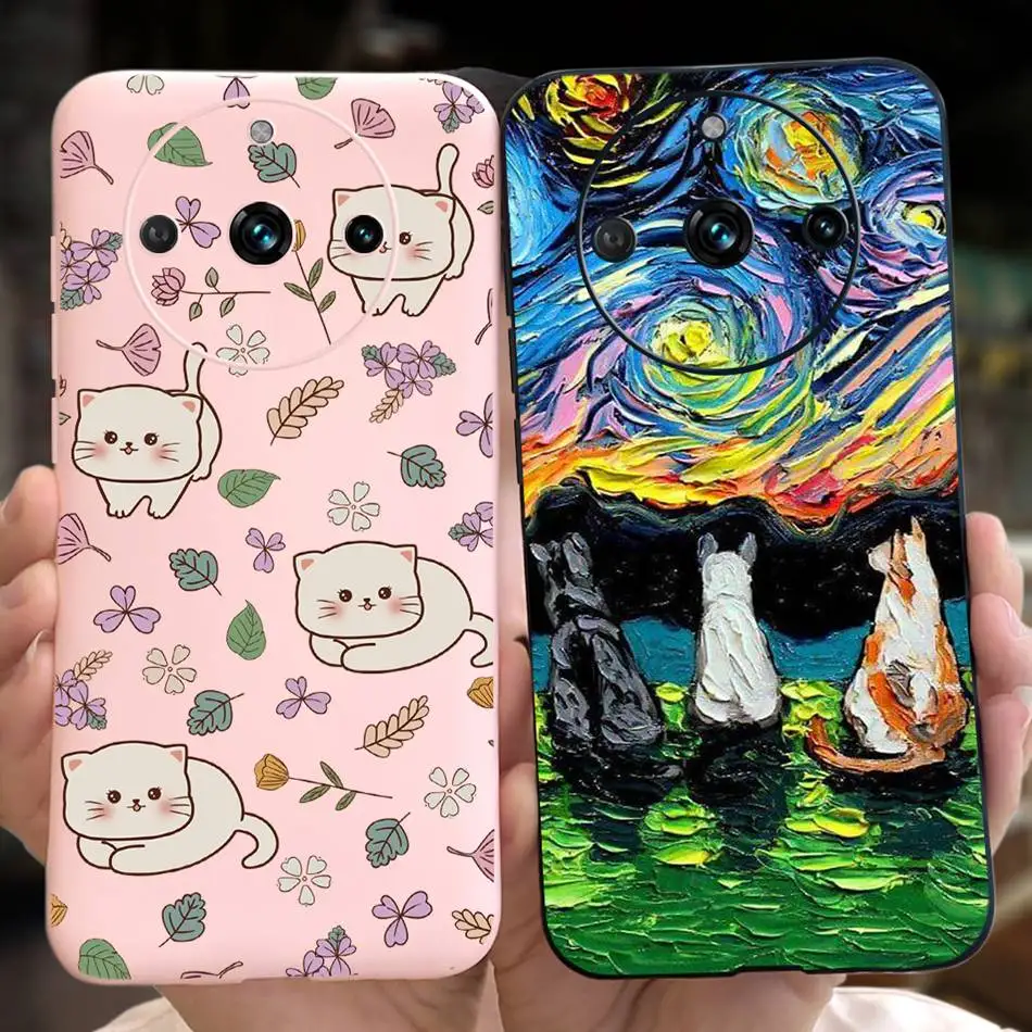 Cute Cat Painted Jelly Silicone Soft Back Cover | 5G Phone Case Bumper