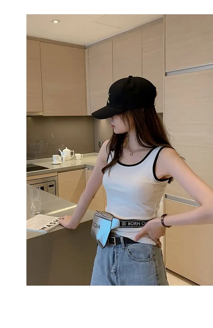 Sport Weste Baumwolle Tank Soft Top Für Frauen Sommer Outfits Enge Sexy Tank Top Gestrickte Unten Hemd Ärmelloses Top Für Oberbekleidung – Detail 17