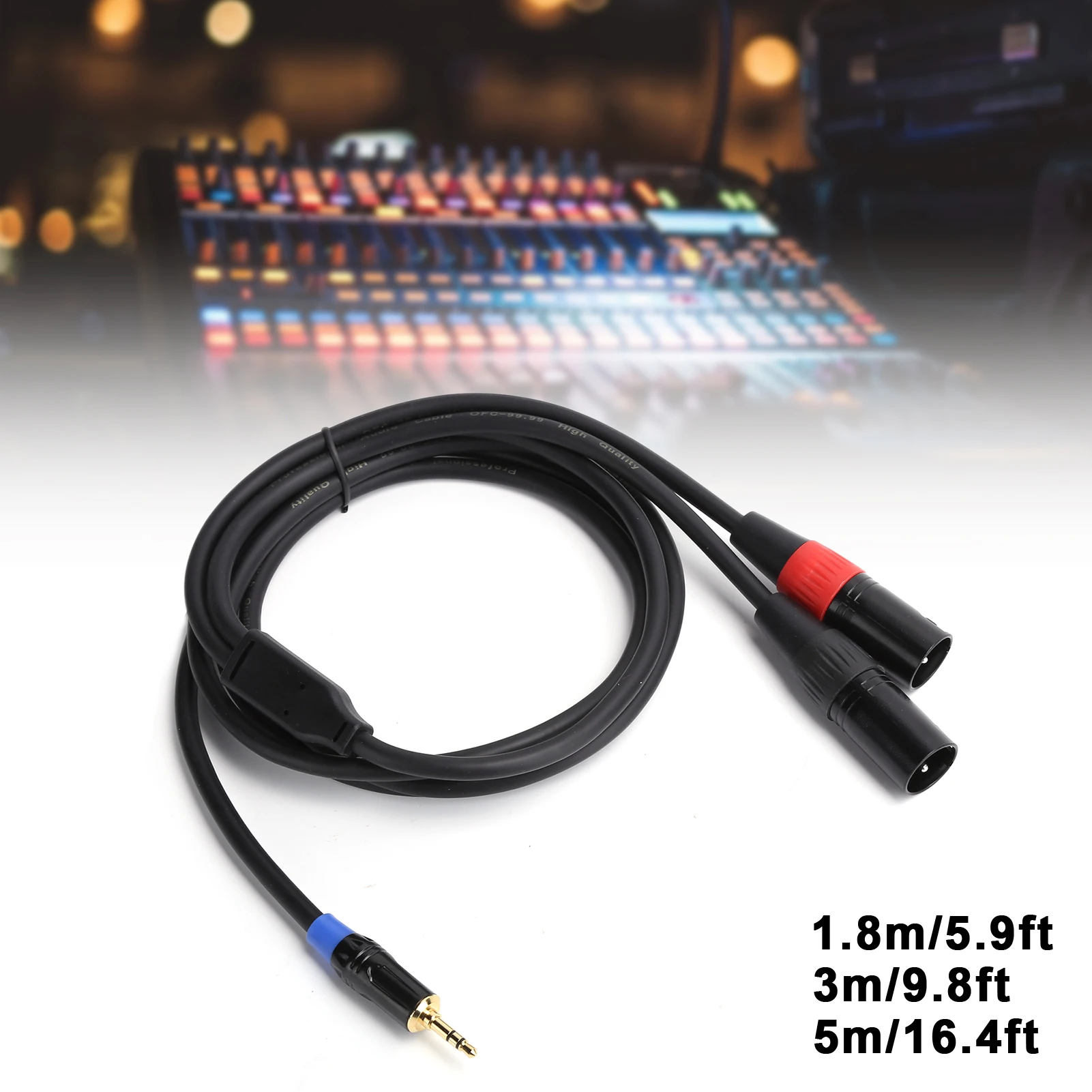 3.5mm Male to 2 XLR Male Cable Audio Line Cable Supply for Mixer Power Amplifier Audio Accessory Sound Equipment XLR Audio Cable