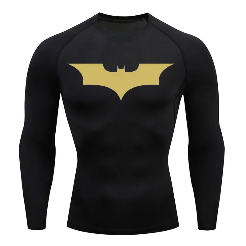 Mens Long Sleeve Compression T-shirt Sun Protection Second Layer Quick Dry Fitness mma Top Sport Rashgarda Bodybuilding