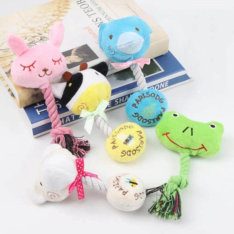 Plush Cartoon Cute Puppy Dog Pet Dog Chew Squeak Toys for Small Dogs Teeth Grinding Pet Products Dog Accessories