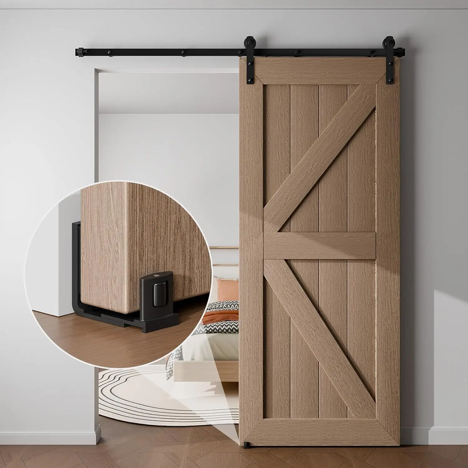 Barn Door Floor Guide Adjustable Width Double-Wheel Sliding Door Floor Rail Guide sliding door floor guide