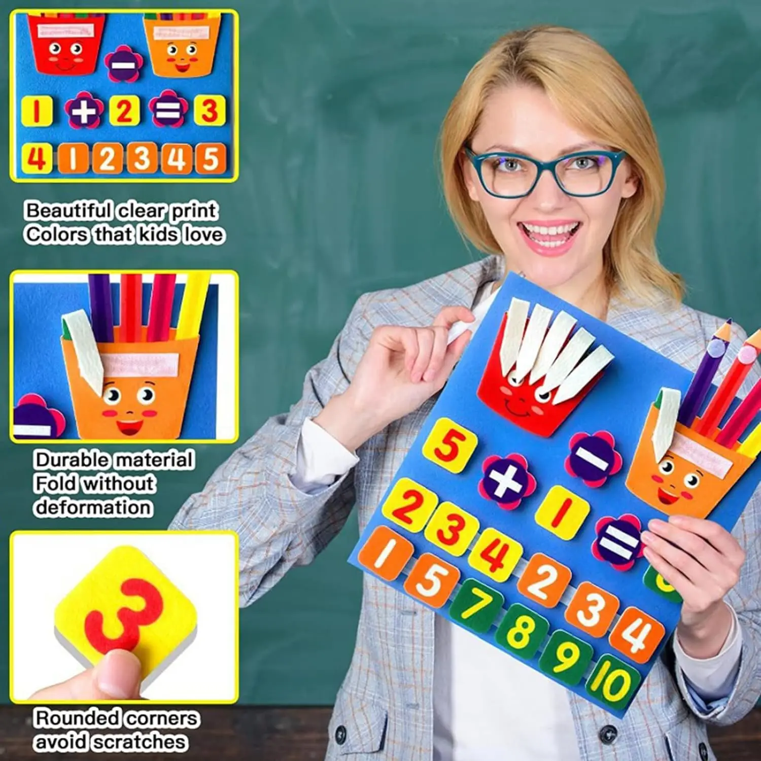 Felt Learning Board Children Educational DIY Toy Addition Subtraction Finger Arithmetic Te Aching Enlightenment Board 6