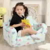 Toddler Couch, 2-in-1 Toddler Soft Couch Fold Out with Star Pillow, Convertible Sofa to Lounger for Girls and Boys 1