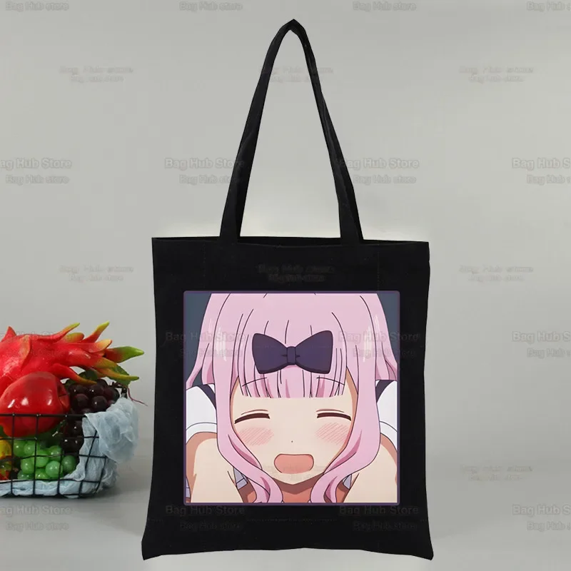 

Kaguya-sama Love Is War Fujiwara Chika Shinomiya Shoulder Canvas Bags Large Capacity College Harajuku Handbag Bag Shopping Bag