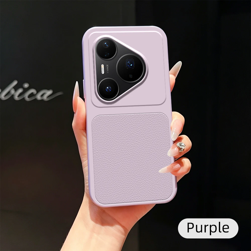 Luxury Leather Matte Back Cover with Lens Protection