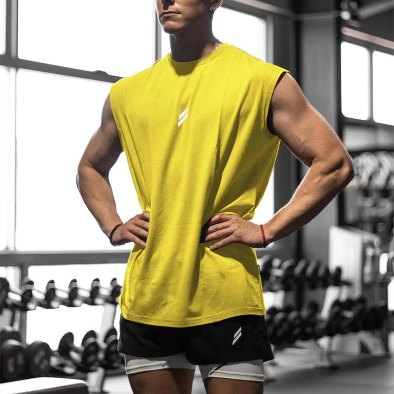 Summer Fitness Sports Tank Top Men's Breathable Loose Mesh Training Sleeveless T-shirt Quick Drying vest male Fitness Clothing