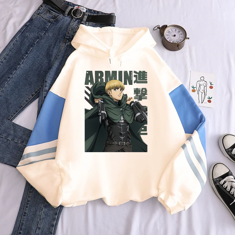 

Anime Attack On Titan Men Women Hoodies Armin Arlert Graphic Printed Hooded Plus Size Sweatshirt Harajuku Patchwork Streetwear