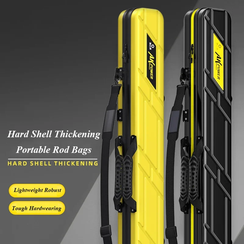 Shockproof Hard Shell Fishing Rod Bag ABS+PC Protective Storage Case 7  Layer Gear Tackle Carry with Umbrella Pocket