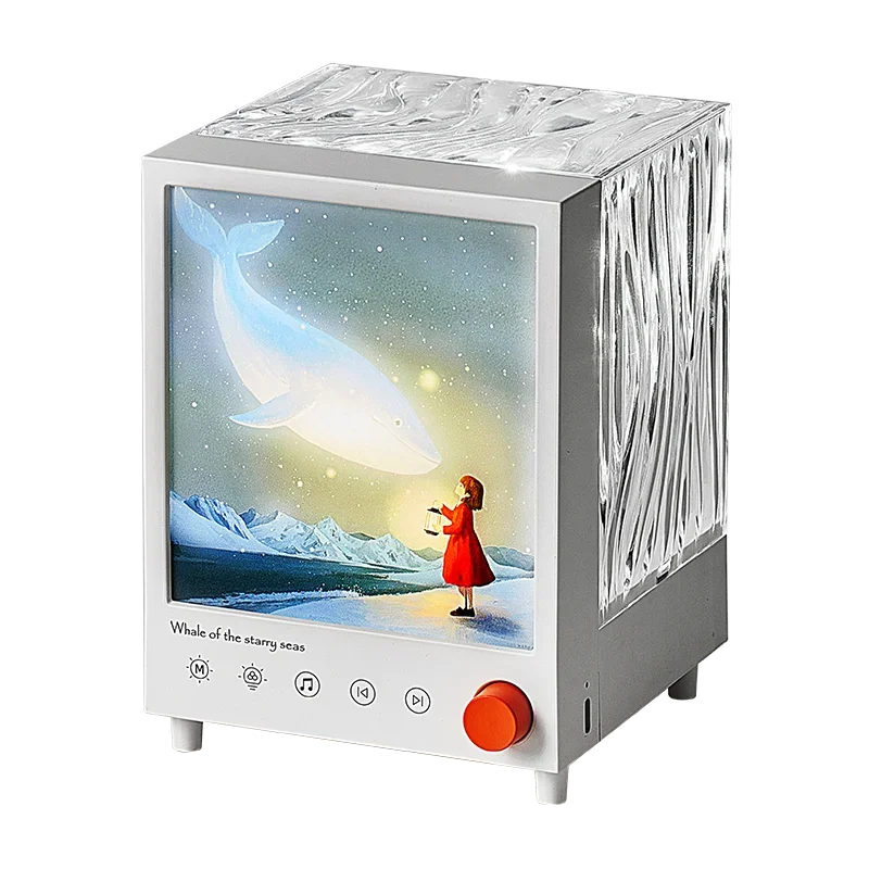 Northern Projector Night Light Bluetooth Ambient Light With White Noise Stepless Dimming Beside Lamp For Bedroom Decor