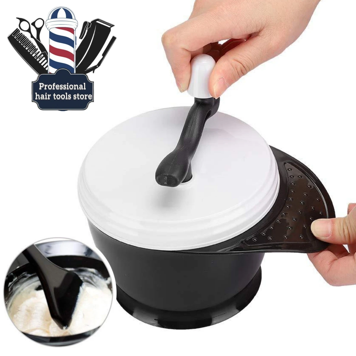 Professional Hair Color Mixing Bowl Manual Hair Dye Cream Mixer Barber