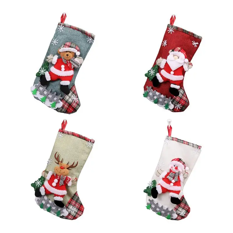 

Christmas Stockings Stockings Gift Bag Fireplace Hangings Stockings Santa Snowman Elk Bear Stockings Gift Bag Christmas Theme