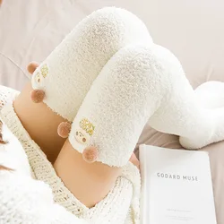 Kawaii Thick Plush Overknee Socks Floor Home Indoor Socks Women Warm Winter Autumn Fluffy Fuzzy Tube Sleeping Socks