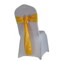 (10pcs/50pcs) Satin Mariage Sash For Wedding Chair Decoration Ribbon Band Belt Christmas Birthday Baby Shower Party Chair Sashes 2