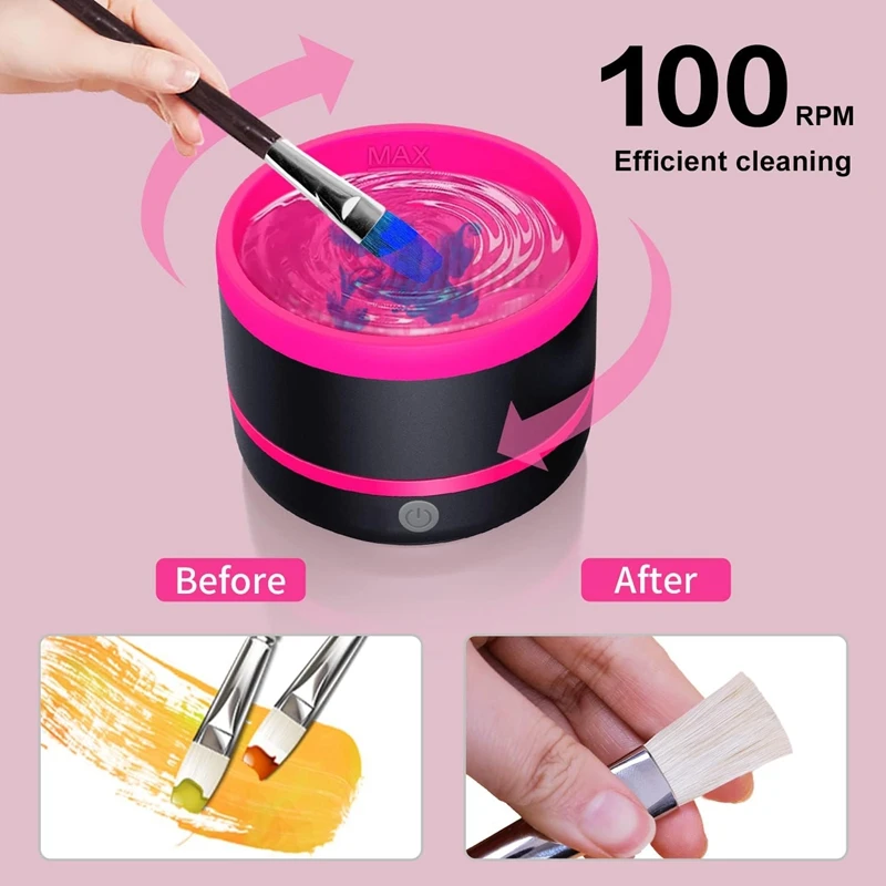 Paint Brush Cleaner, Electric Paint Brush Cleaner Rinse Cup, Brush For Painting, Artist Brush Cleaning Washer Brush images - 6