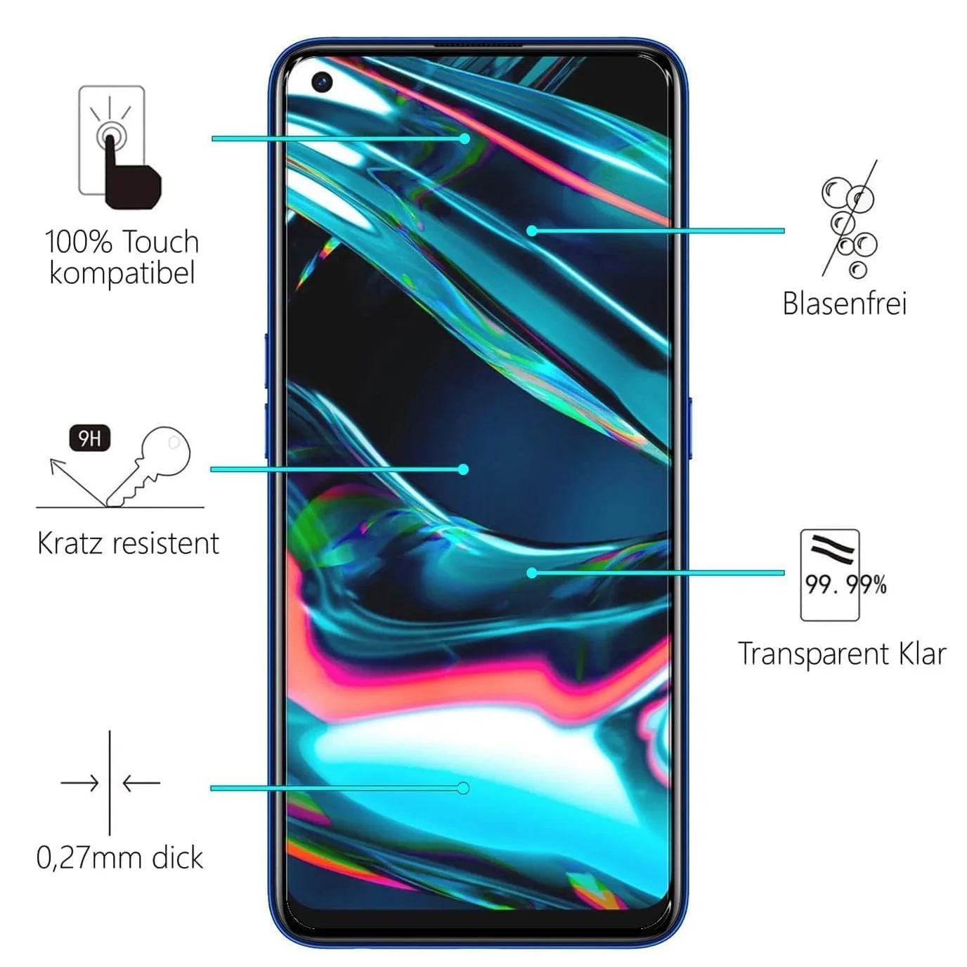 Premium 3-Pack Full Cover Tempered Glass Screen Protector - Enhanced Durability and Clarity