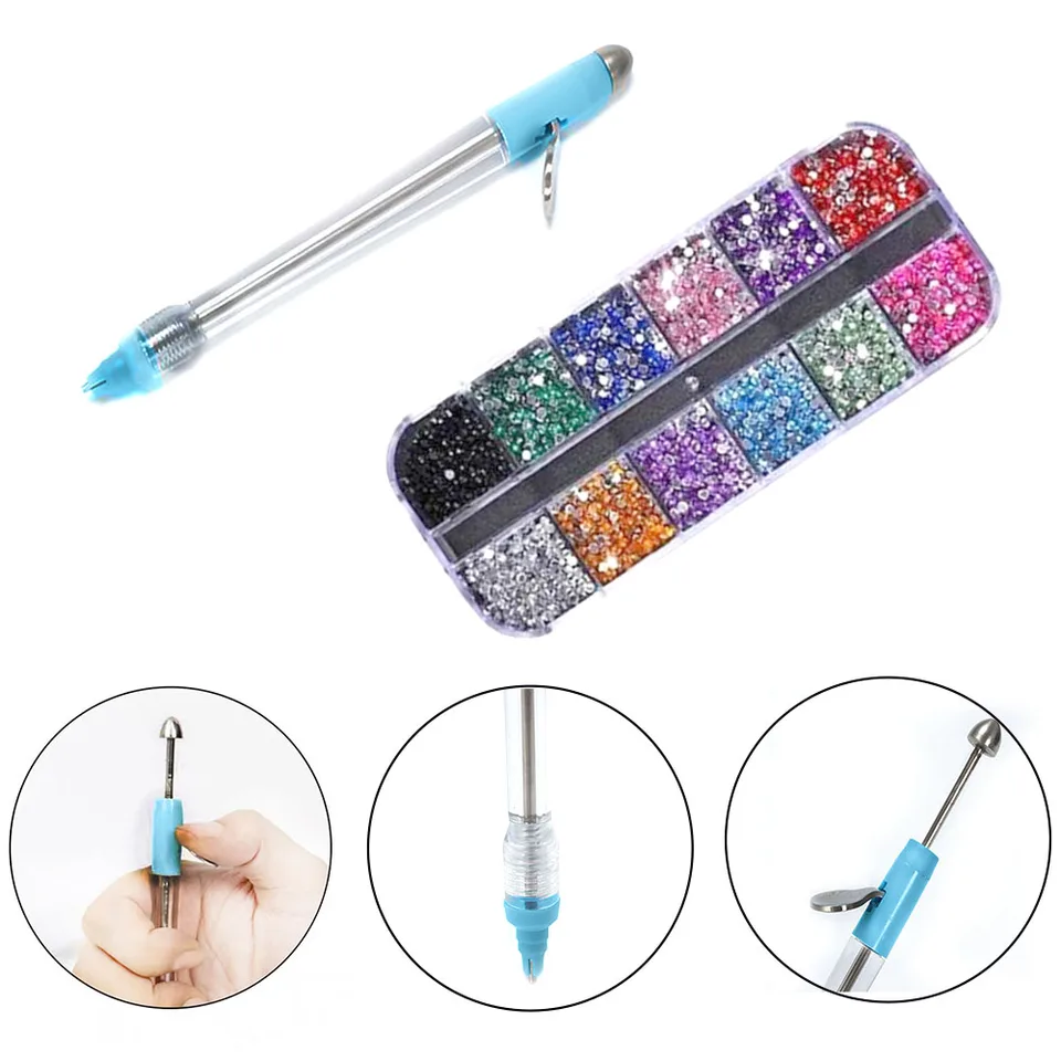 New Arrival Diamond Painting Pen Accessories Bling It On Embroidery  Accessories Handemade Tools 3mm 12 Colors Round Crystals DIY