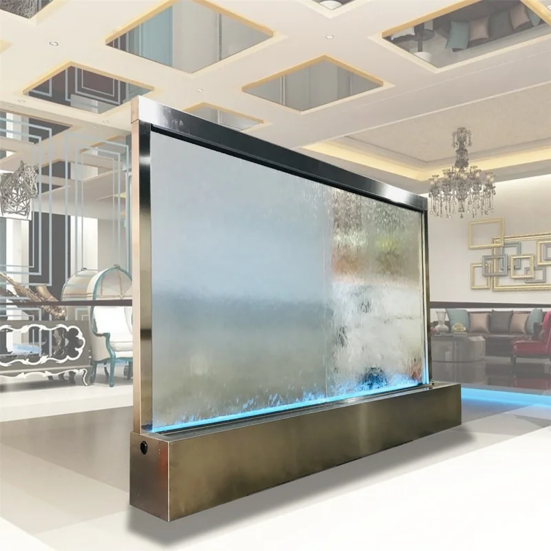 정원 폭포 분수 바닥 스탠딩 유리 폭포 벽, 공장 판매