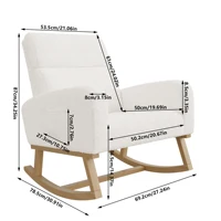 Кресло-качалка Anajqaqia с карманами, белое, берберский флис — изображение 5