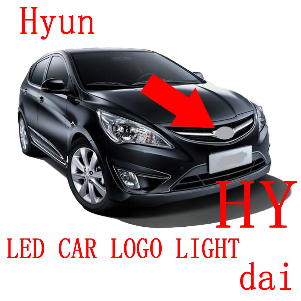 

HYUN 4D DAI Front Rear Automobile LED Emblem Light Car Badge Logo Sticker Lamp Daylighting Secure Bulb Marker Lighting