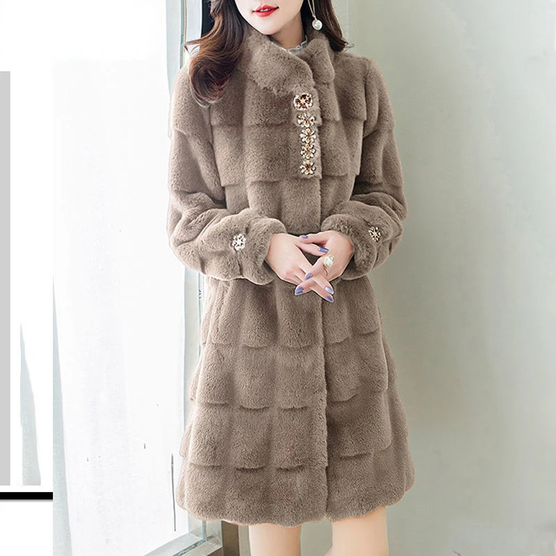 

Women&’s Clothing Fur In Autumn and Winter of 2023 New Free Shipping High Imitation Velvet Mink Coat Hooded Imitation Mink Top