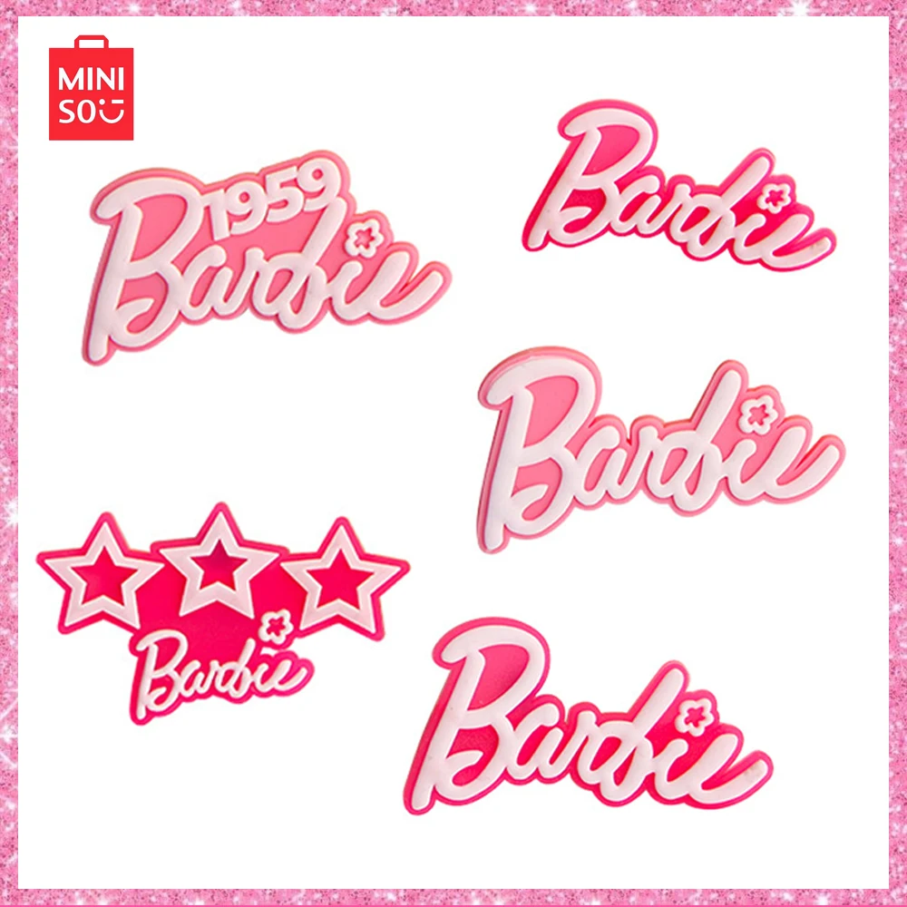 Miniso Barbie Creative Pink Letter Girl Bangs Side Hair Clip Original Kid Birthday Gift Studenti Original Fun Hairpin Y2K Cute