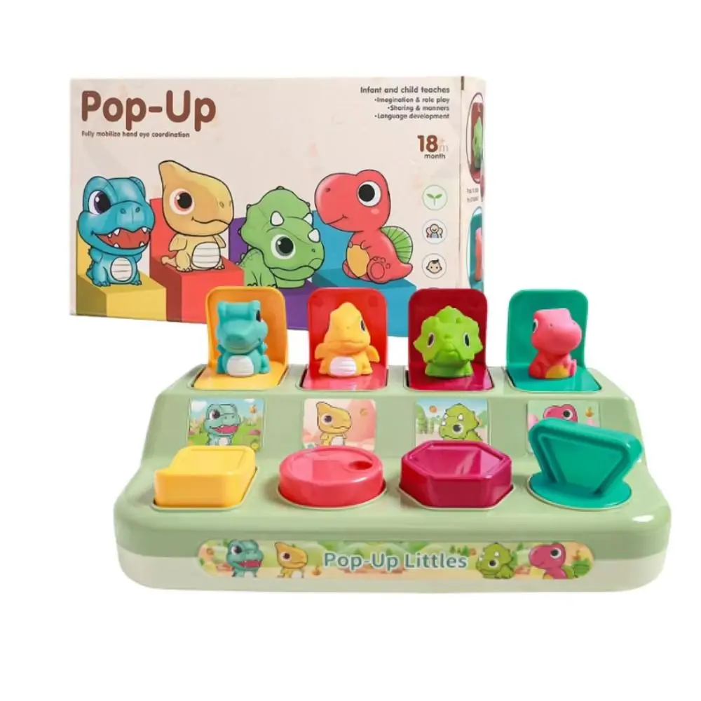 Montessori Dinosaur Switch Box Cartoon Animals Colorful Interactive Animal Toy Box Plastic Durable Activity Pop Up Toy