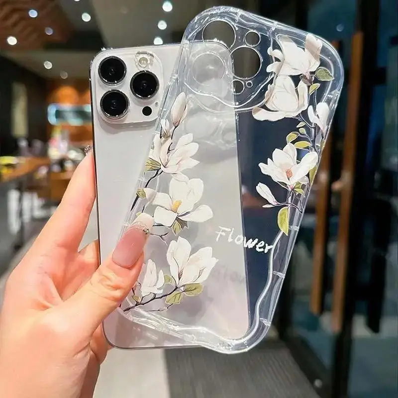 Elegant Clear Butterfly Flower Phone Case Cover