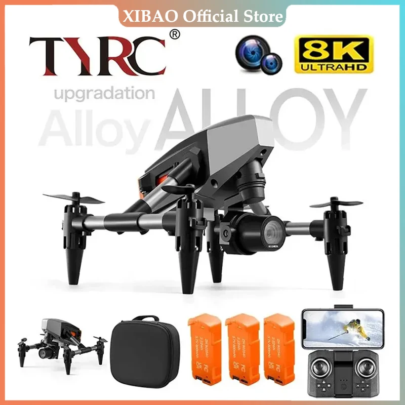 

TYRC XD1 Mini Drone 4K Professional 8K Dual Camera 5G WIFI Height Maintaining Four Sides Obstacle Avoidance RC Quadcopter Toy