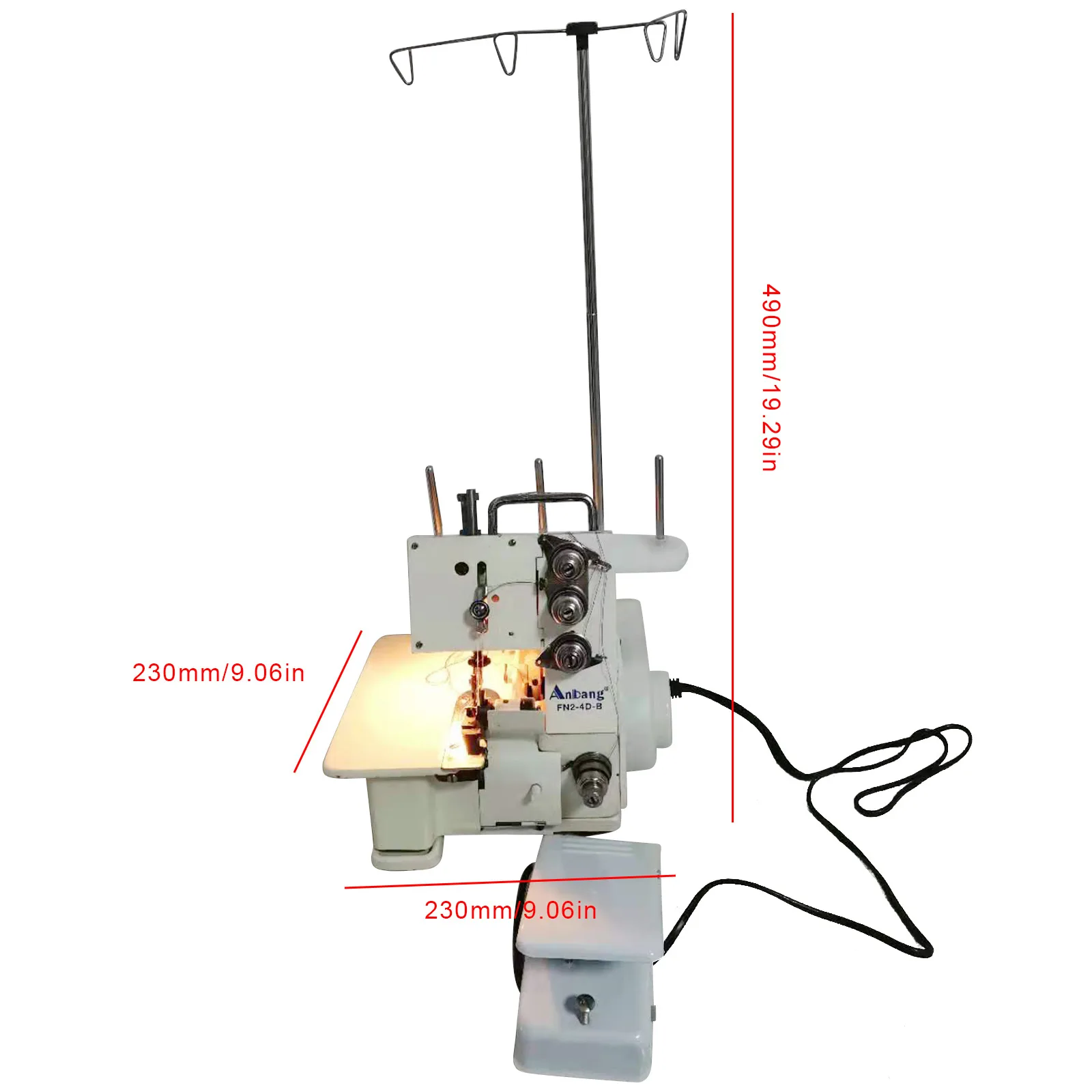 Professional Serger Bag Lock Sewing Machine With 4-line Foot Controller For Sewing Undershirt 3