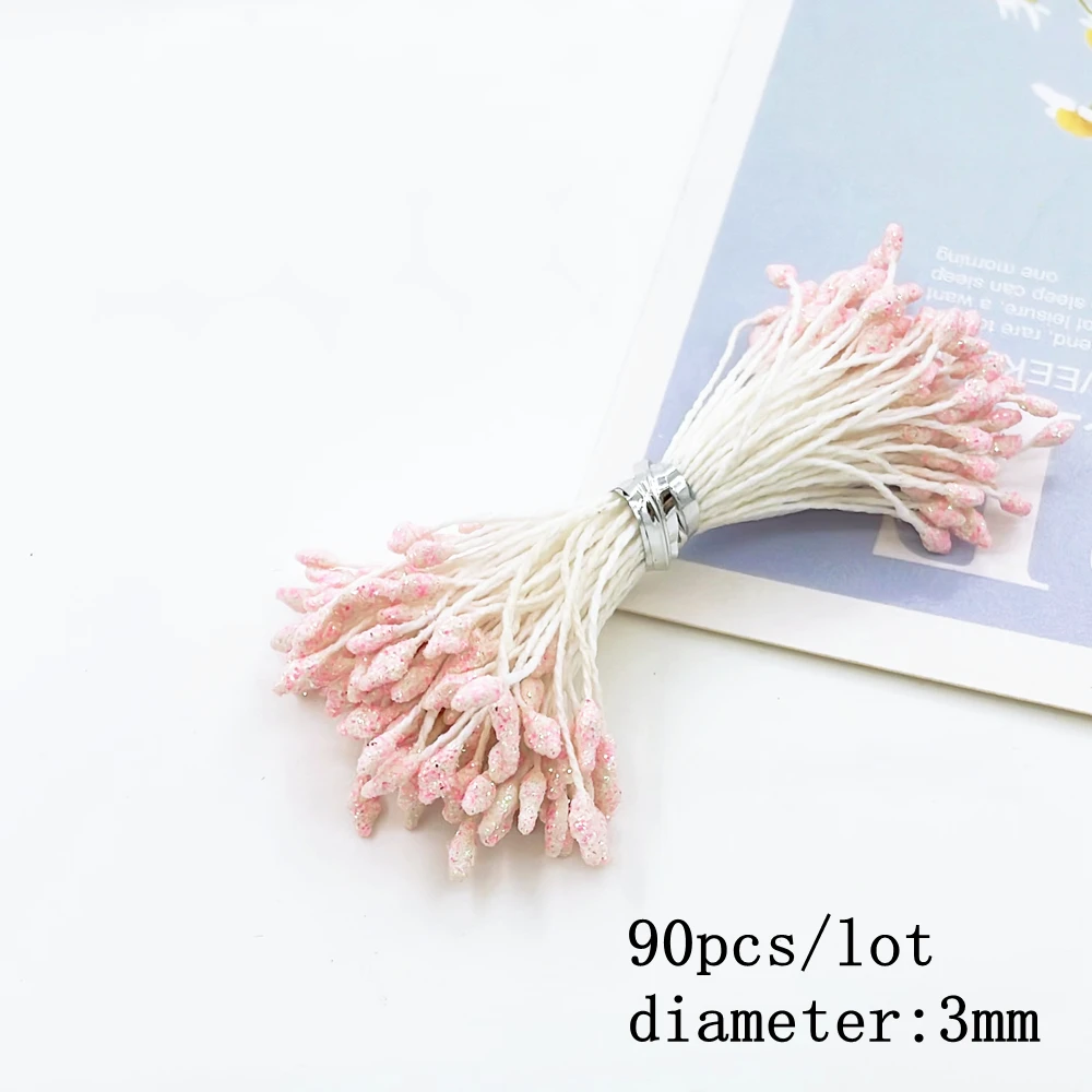 Rosa Thema 8/12/90/144/288 stücke Mixed Künstliche Blume Kirsche Staubblatt Beeren Bündel DIY weihnachten Hochzeit Kuchen Geschenk Box Kränze Decor – Detail 7