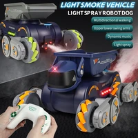 RC Robot Dog Gesture Stunt Car Remote Control Dual Control Robot Dog with Music Light Spray Walking Electronic Pet Toy Car Gifts 2
