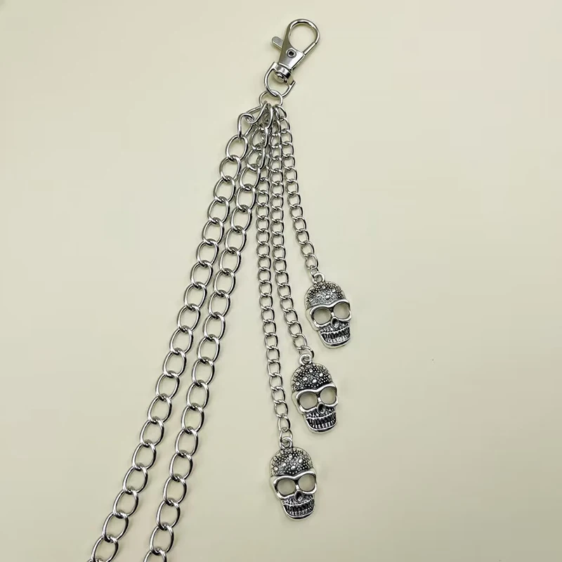 Handmade Doll Keychain Punk Pants Chain Skull Halloween Key Chain Men Women Jean Trouser Biker Chains Harajuku Gothic Jewelry