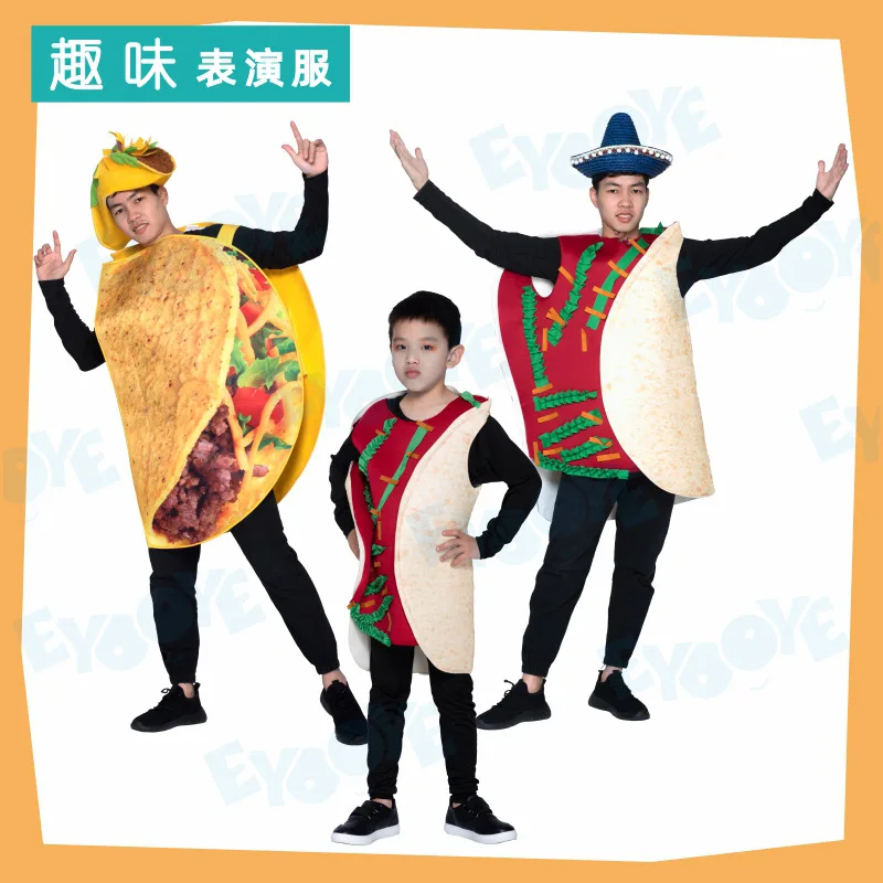 Funny Masquerade Carnival Party Mexican Costumes Parent-Child Same Cosplay Stage Role-playing Performance Costumes Without Cap