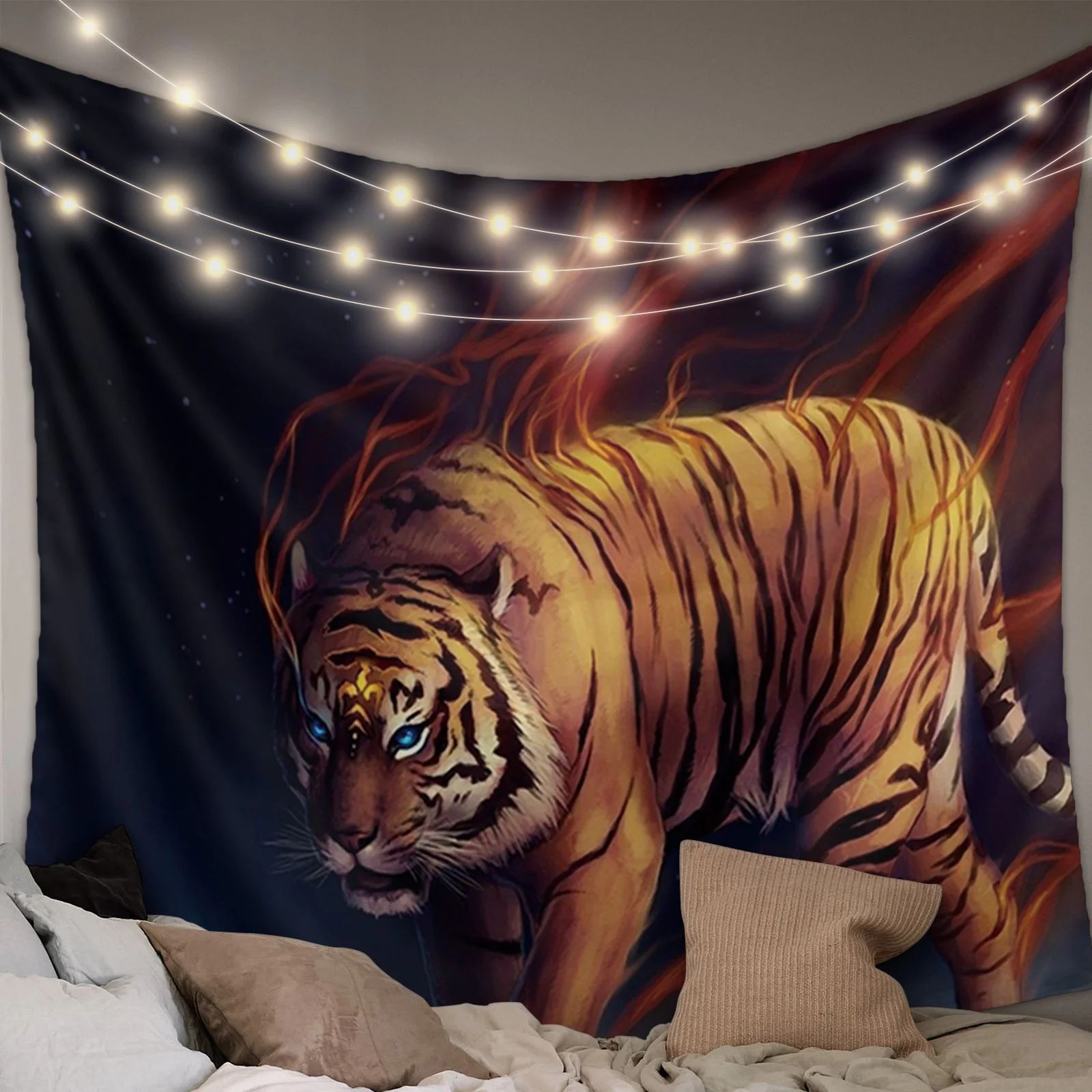 1pc Tapeçaria De Poliéster Com Estampa De Tigre 3d, Pendurada Na Parede  Para Decoração De Sala De Estar, Quarto De Dormir, Decoração De Casa,  Toalha De Praia, Com Pacote De Instalação Grátis 