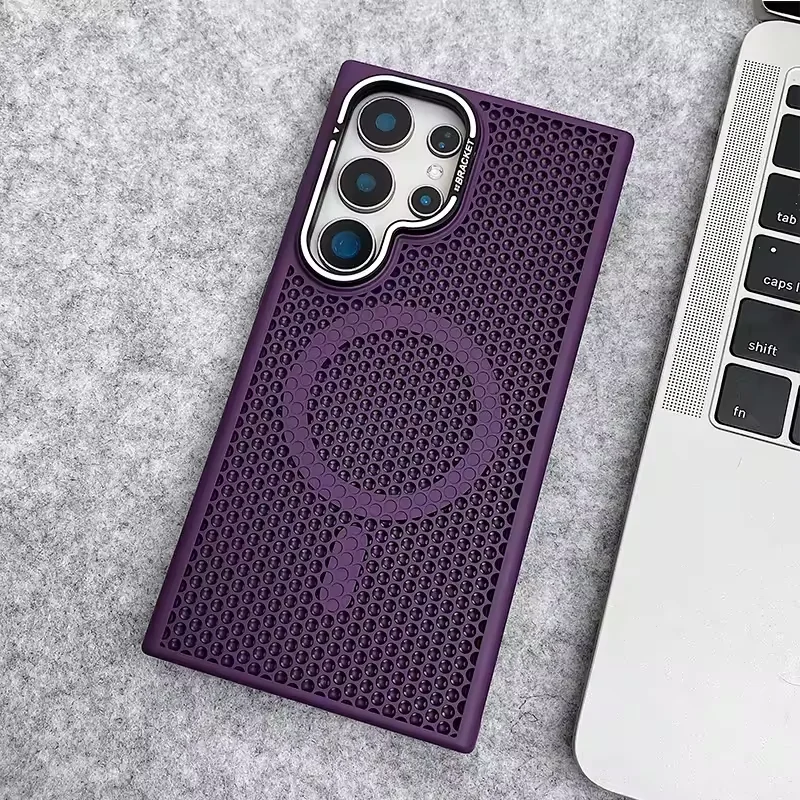Luxury Breathable Mesh Magnetic Case with Lens Stand and Cooling Shockproof Cover