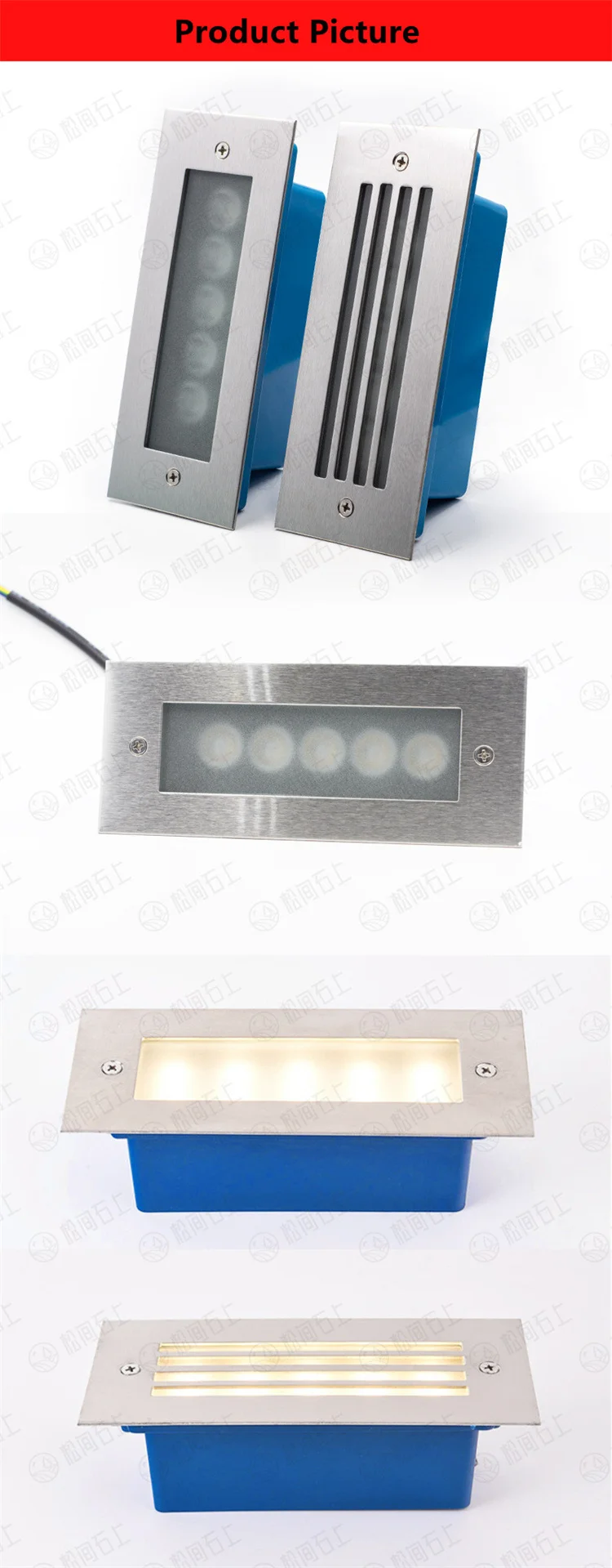 Description Picture 4 of itemOutdoor LED Step Light 5W Waterproof Stair Wall Embedded Underground Lamp 5W 170x70mm Deck Footlights 85-265V DC12V